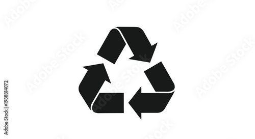 Black and white recycling symbol promoting environmental sustainability and waste reduction