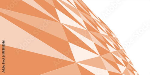 Apricot crush monochrome geometric seamless mosaic pattern with triangles, vector