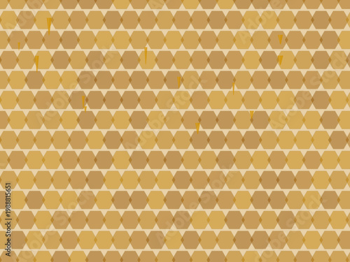 Hexagon Honeycomb Honey Drip Pattern Background