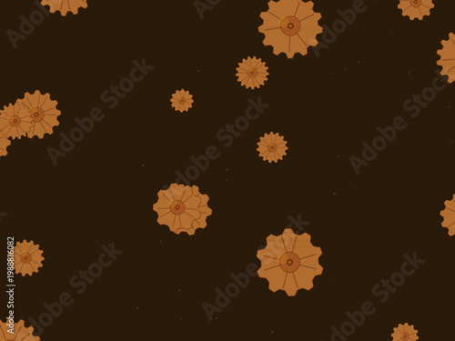 Industrial Steampunk Gears Clockwork Pattern Design