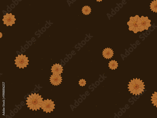 Industrial Steampunk Gears Clockwork Pattern Design