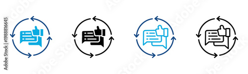 Feedback Loop Icon Multiple Style Vector Illustration