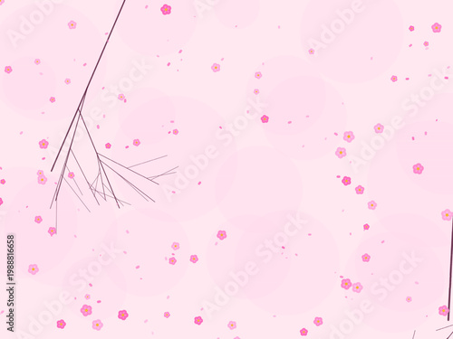 Sakura Cherry Flower Petal Pattern Background