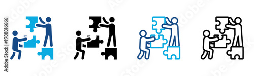 Team Building Icon Multiple Style Vector Illustration