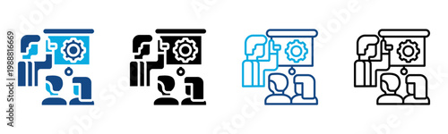 Support Training Icon Multiple Style Vector Illustration