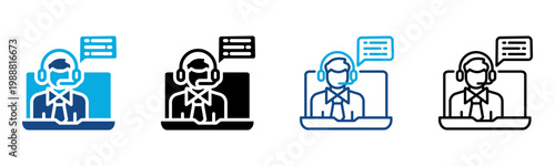 Live Chat Icon Multiple Style Vector Illustration