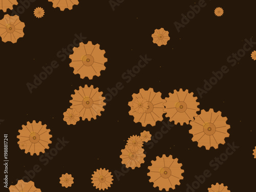 Industrial Steampunk Gears Clockwork Pattern Design