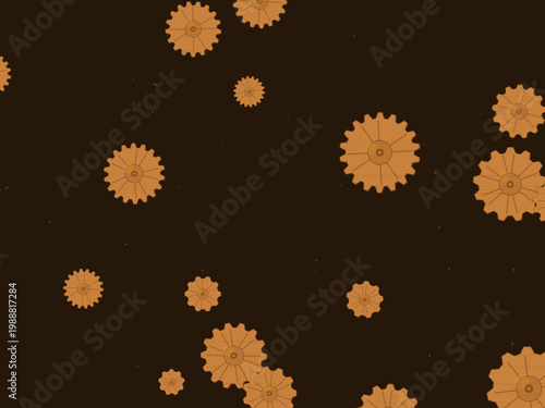 Industrial Steampunk Gears Clockwork Pattern Design