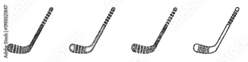 Sketch hockey stick icon design set