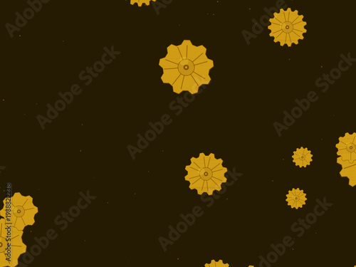 Brass Gear Cog Steampunk Pattern Background
