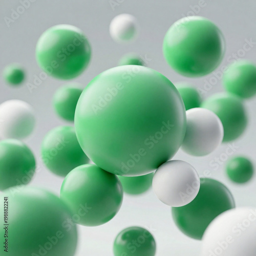 green spheres background
