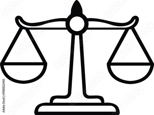 Classic depiction of a balanced scale symbolizing justice and equilibrium