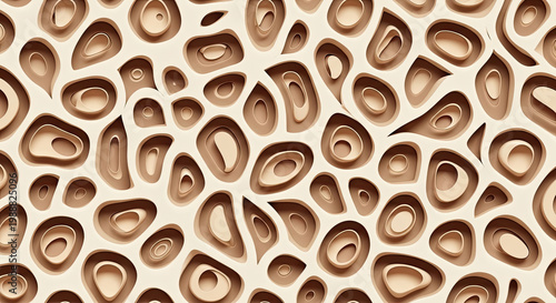 Abstract beige background featuring fluid layered shapes creating a three dimensional effect perfect for modern designs and backgrounds