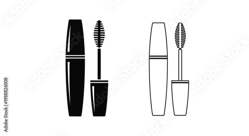 Two mascara tubes one solid and one outlined a striking silhouette
