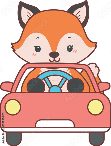 Cute set of Fox sticker with activity. Fox with variation of random activity