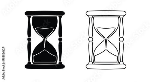 Two hourglasses one dark and one light presented as a silhouette