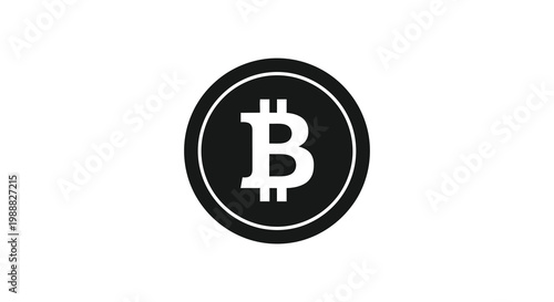 Bitcoin symbol in oval frame digital currency and cryptocurrency representation