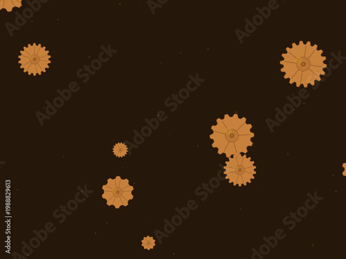 Industrial Steampunk Gears Clockwork Pattern Design