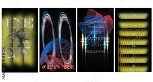 Neon futuristic cocktail concept with holographic gin bottle and digital effects