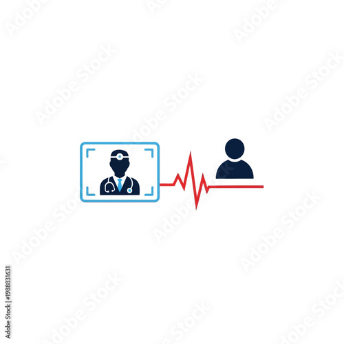 Telemedicine concept with doctor and patient.