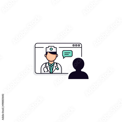 Online medical consultation with doctor.