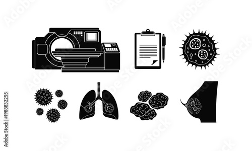 Medical imaging and respiratory viruses illustration
