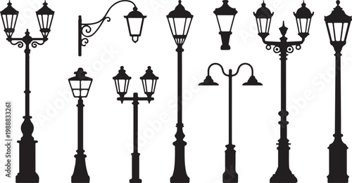 Black and white of twelve stylized human head silhouettes in profile view facing right arranged in three rows