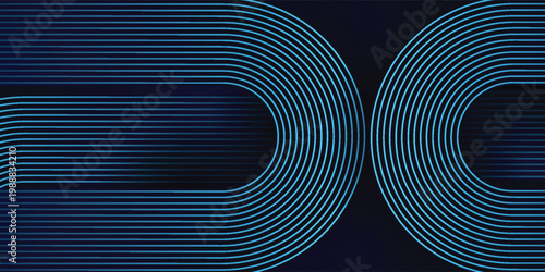 Futuristic dark blue background with elegant curved neon lines. Modern digital flow pattern for tech startups, cybersecurity, and data science branding.