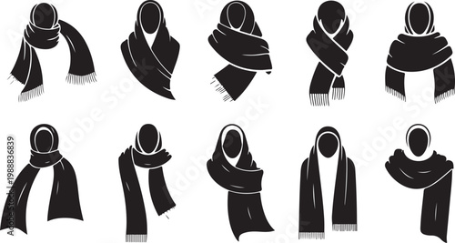 Black silhouette of various types of shoes including heels boots sandals sneakers and dress shoes