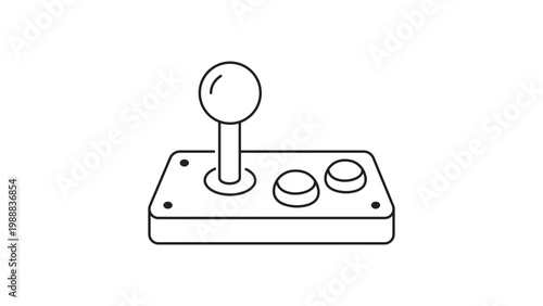 Canvas Print Minimalist Arcade Joystick Vector Icon with Editable Stroke