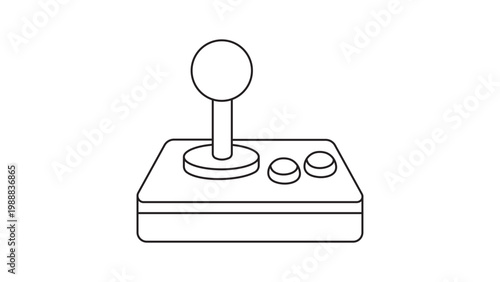 Bild auf Leinwand Minimalist Arcade Joystick Vector Icon with Editable Stroke