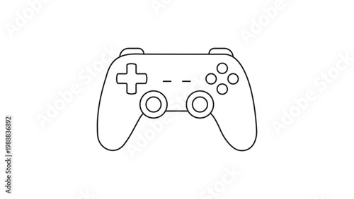 Schilderij op canvas Modern Game Controller Vector Icon with Editable Stroke