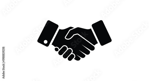 Black handshake icon symbolizing agreement partnership and collaboration