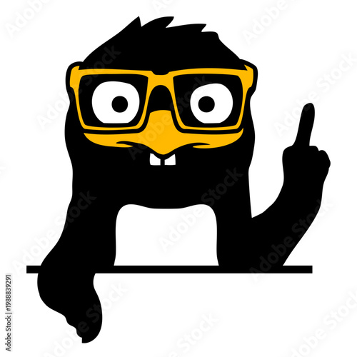 A smug, nerdy penguin with oversized glasses and a raised finger – always ready to correct you. Hilarious for nerd culture fans and anyone who loves a know-it-all animal with serious attitude.