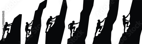 Climbing, rock climbing, silhouette, icons, climbing icons, adventure, sports
