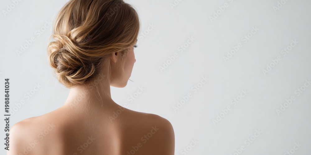 Fototapeta premium 美しい女性の後ろ姿の肌質。美容や健康イメージの素材