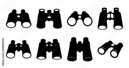 Collection of Binocular Silhouettes Exploring Optical Devices and Vision Enhancement Tools