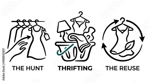 Thrifting, Hunt, and Reuse - Sustainable Fashion and Circular Economy.
