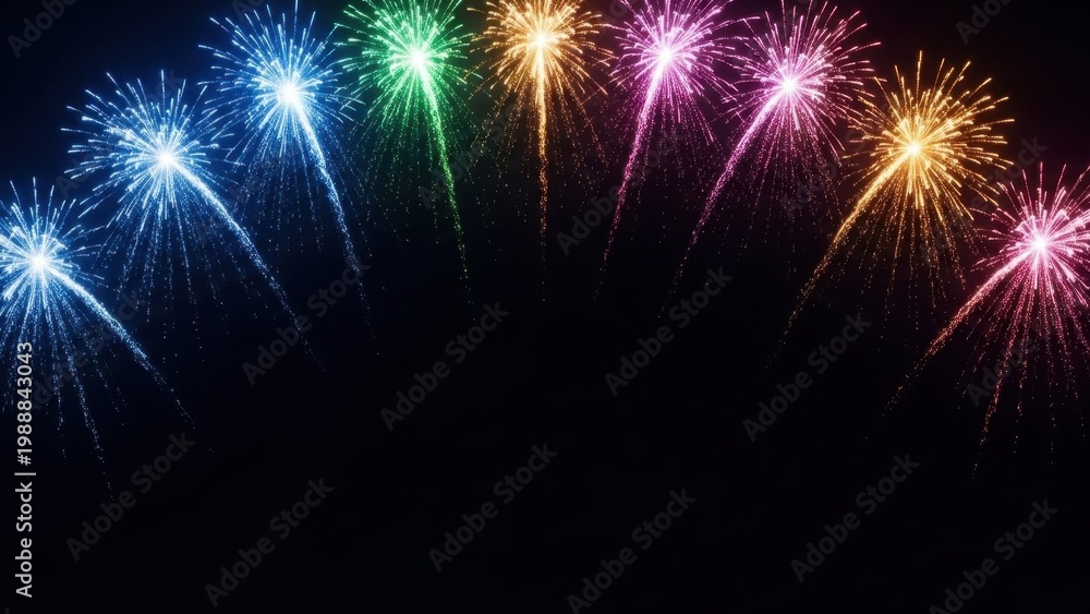 Fototapeta premium Vibrant Fireworks Display at Night