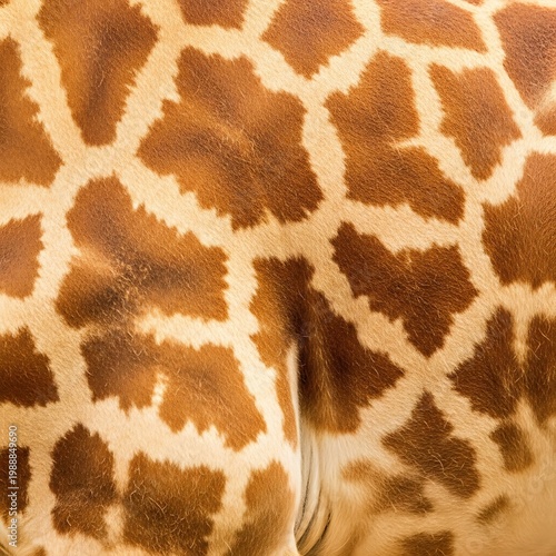 Close-up abstract of detailed giraffe hide pattern with brown and cream textures