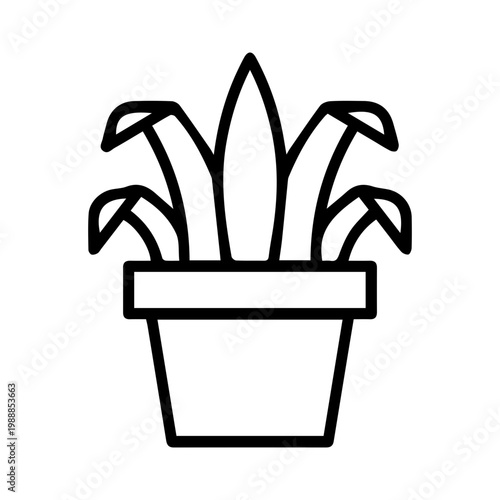 Potted Houseplant Outline Icon