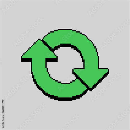 Pixel art illustration Recycle Trash. Pixelated Recycle Garbage. Recycle Garbage Trash Icon pixelated for the pixel art game and icon for website and video game. old school retro.