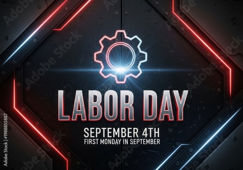 Celebrating labor day with a futuristic gear design on september fourth