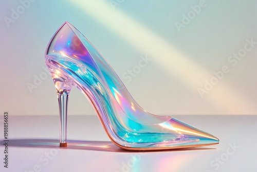 Elegant Iridescent High Heel: Colorful and Shiny Design for Modern Ladies' Footwear Collection
