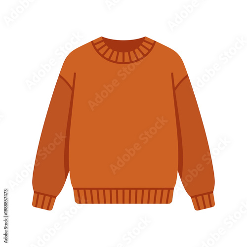 Women knitted sweater icon, cozy autumn pullover in modern flat vector style.