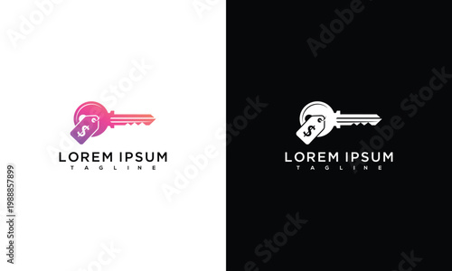 Key With Dollar Sign Logo Concept