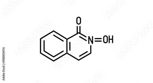 Chemical structure of 1-hydroxy-2-quinolone, a heterocyclic organic compound