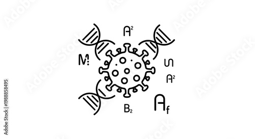 Coronavirus DNA Structure and Genetic Mutation Concept