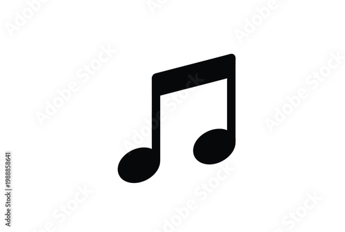 Musical note icon represents creative arts and melodic rhythm in.