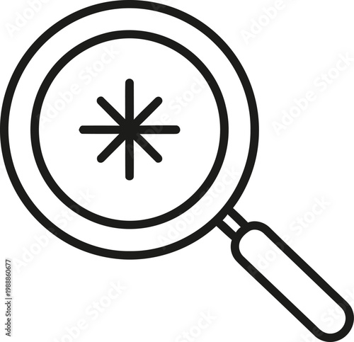 Magnifying glass icon illustrates the process of searching for new details.